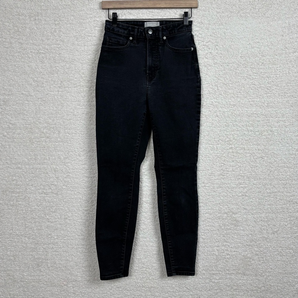 Everlane Jeans Womens 27 Black The Way High Curvy Skinny Crop Organic‎ Cotton